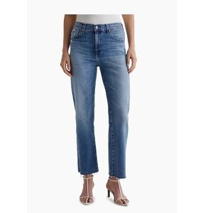 AG Jeans The Brinley Size 27 Straight Leg High Rise Jeans 16 Years Postcard NWT